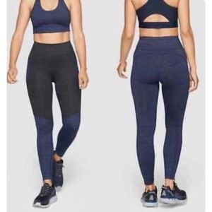 Outdoor Voices Women’s TechSweat 3/4 Two Tone Leggings Blue Black Size Small